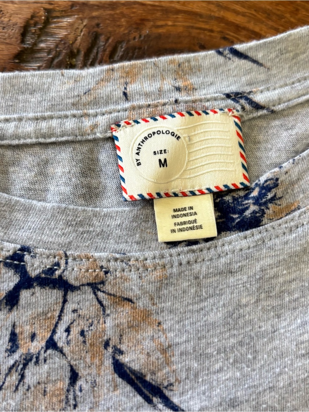 Anthropologie Light Gray Pineapple-Print Short Sleeve Tee - Picture 2 of 8